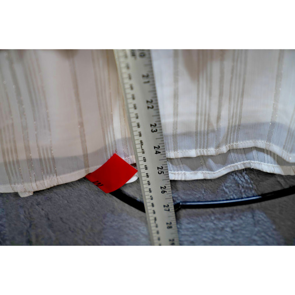 Jay Jay Cold Shoulder White Chiffon Blouse XL Sheer Glitter Trim Bell Sleeve - Picture 5 of 9